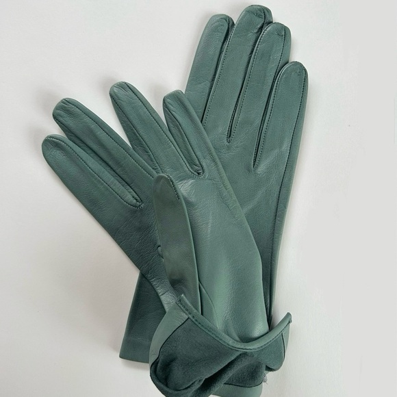 NEW Gray Italian Leather Driving Gloves- Unlined - Picture 5 of 8
